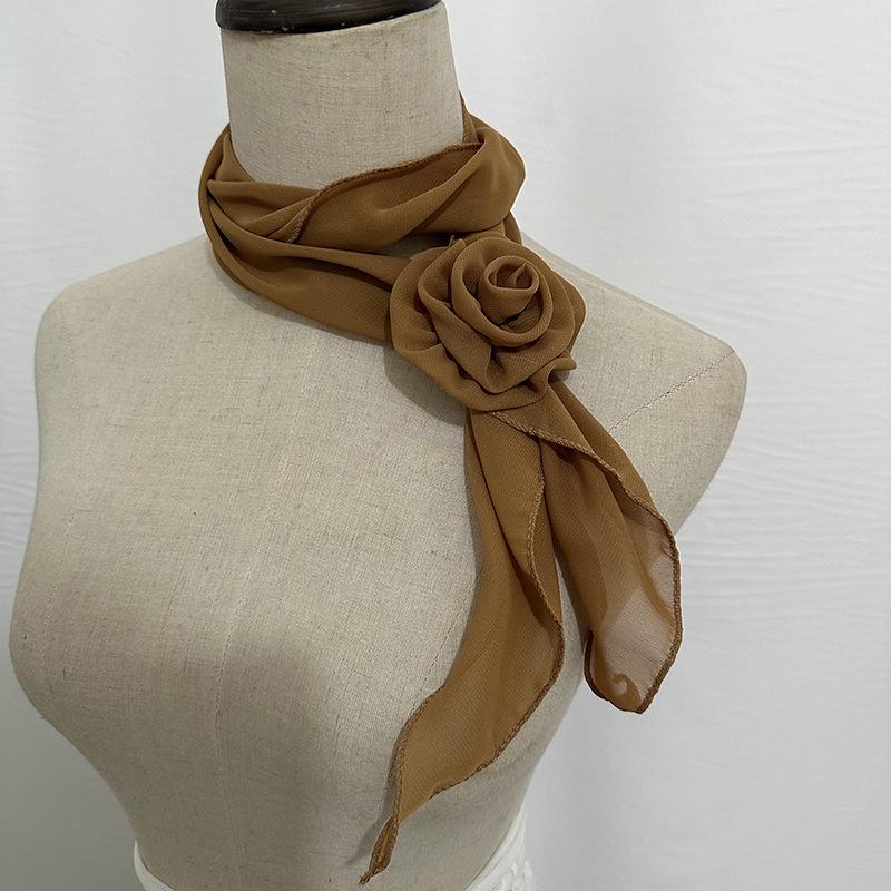26 Colors Decorative Headscarf Solid  Pink Rose Knitted Scarf Shawl Shawl Flower Sunscreen Headscarf Ladies Office Scarf