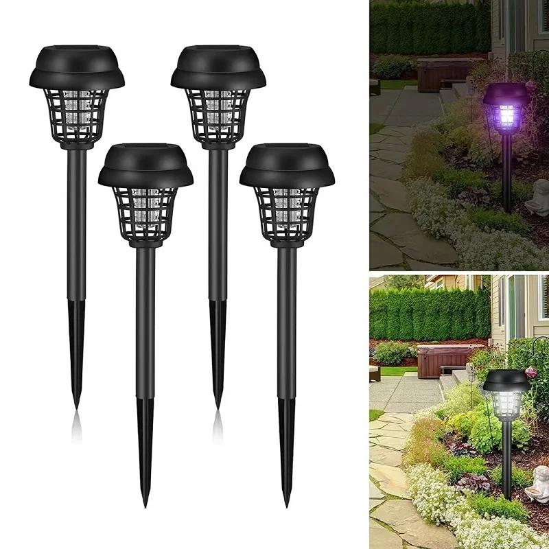 2/4pcs Solar Bug Zapper Waterproof,Outdoor Mosquito Zapper, Lighting Mosquito Repellent Lamp for Indoor Outdoor Use Garden Patio
