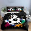 Colorful Soccer Theme Three-Piece Set Multiple Sizes Kid'S And Adults' Bedroom Exquisite 3Pc Bedding Set, Gift