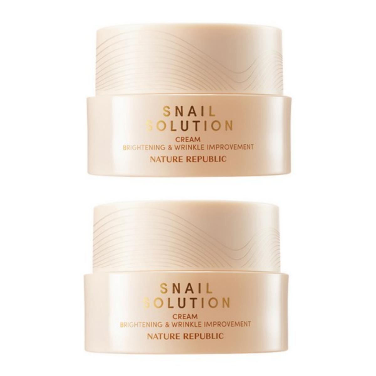 [Nature Republic] Крем Snail Solution 52мл Увлажняющий крем с муцином улитки K-Beauty 52ml X 2PCS