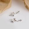 925 Creative High-End Temperament Girl Stud Earrings Slightly Inlaid With Pearl Starry Surround Personalized Earrings