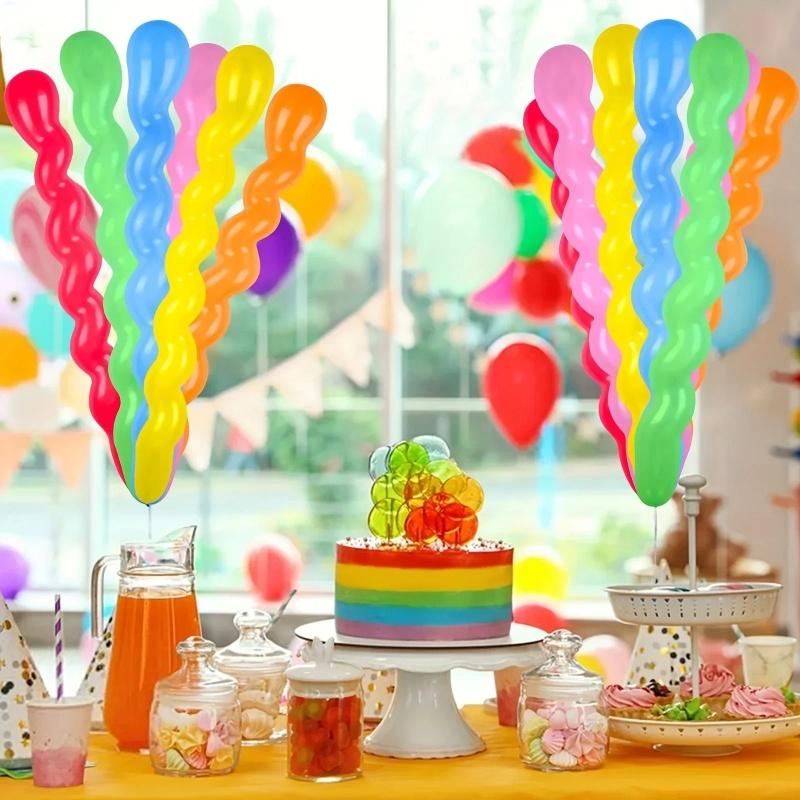 100CM/40Inch Latex Spiral Balloons Assorted Color Twisted Long Colorful Silly Playing Balloons Party Birthday Festival Supplies