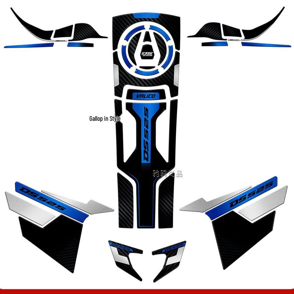 WuJi 525DSX 2024 Motorcycle Epoxy Sticker Set: Waterproof, Scratch-Resistant, 3D Fuel Tank Decals