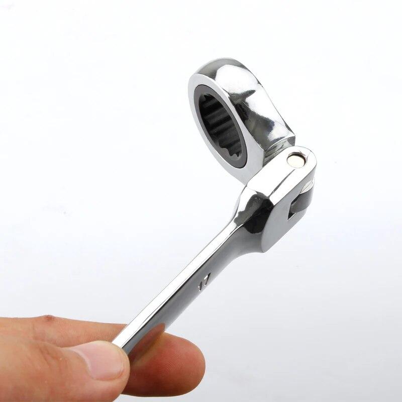 Activități multifuncționale Set chei cu clichet 180 de grade Chei flexibile cu cap deschis Unelte de mână pentru reparații auto Cheie combinată