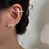999 Sterling Silver Bow Stud and Clip-on Earrings for Women, Sweet and Elegant Ear Care Accessory.