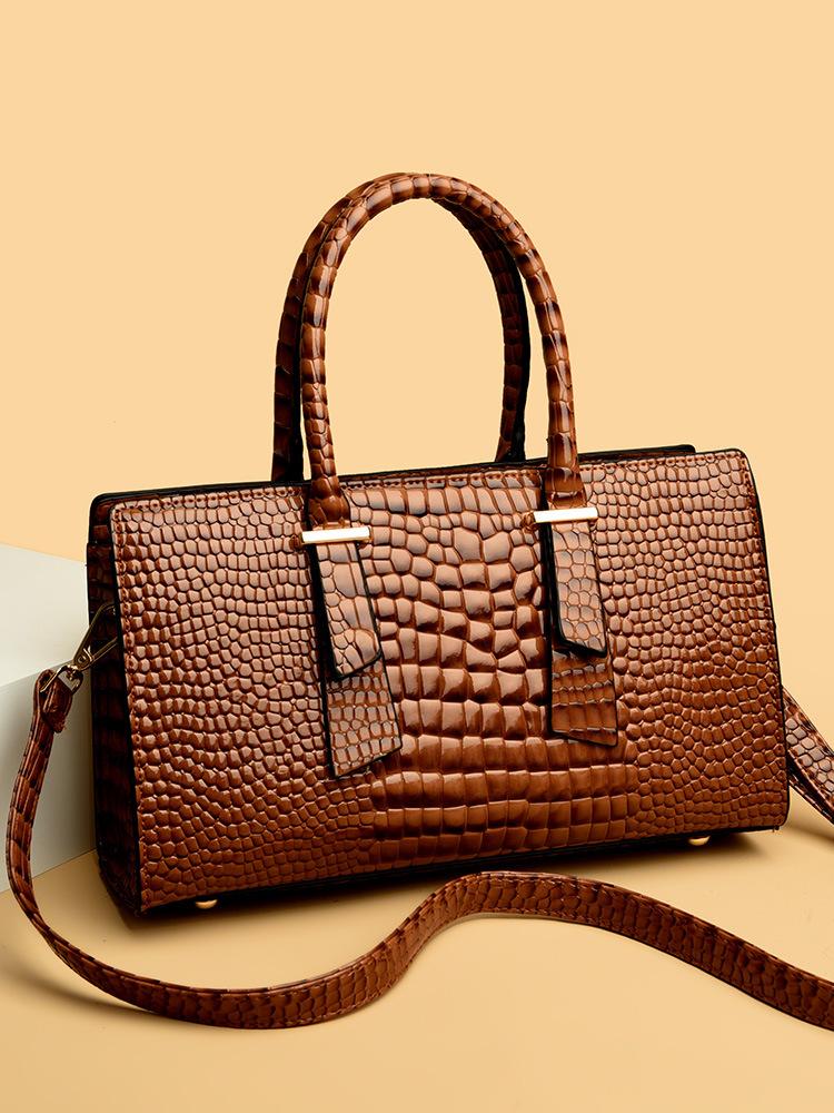 

Кожаная текстура, крокодиловый узор, кожаная женская сумка, высококачественная женская сумка в иностранном стиле хаки