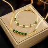 Gold Snake Chain Heart Emerald Choker – Vintage Romantic Jewelry, Love & Growth Gift for Women