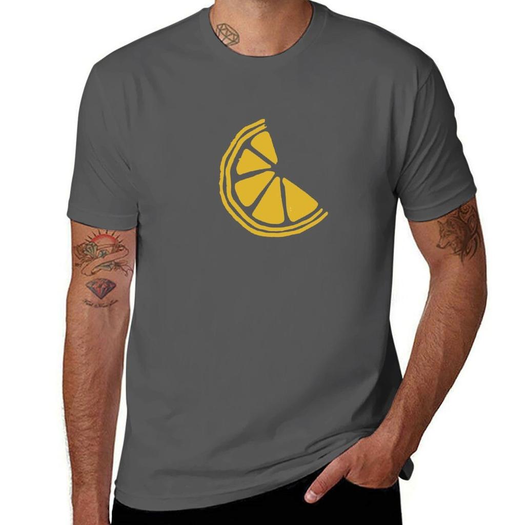 Adorable Lemon Pattern TShirt Basic Solid Color Short Sleeve Cotton Top