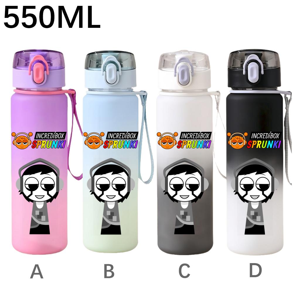 550ml Hra Sprunki Gradientní Sportovní Láhev na Vodu Kreslená Nepropustná Přenosné Lahve na Pití Venku Sport Fitness Pohárek na Vodu