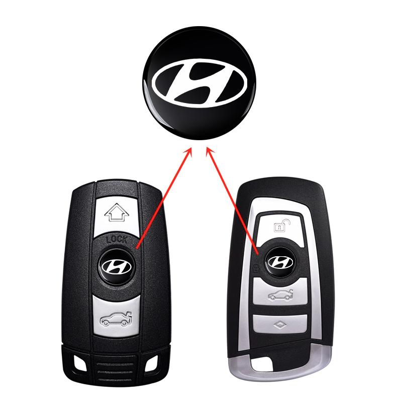 Car Styling Metal Car Remote Key Button Stickers Emblem Decal For Hyundai Kona Ioniq Santa Fe MX5 Tucson i10 i20 i30 i40 ix35 MM16