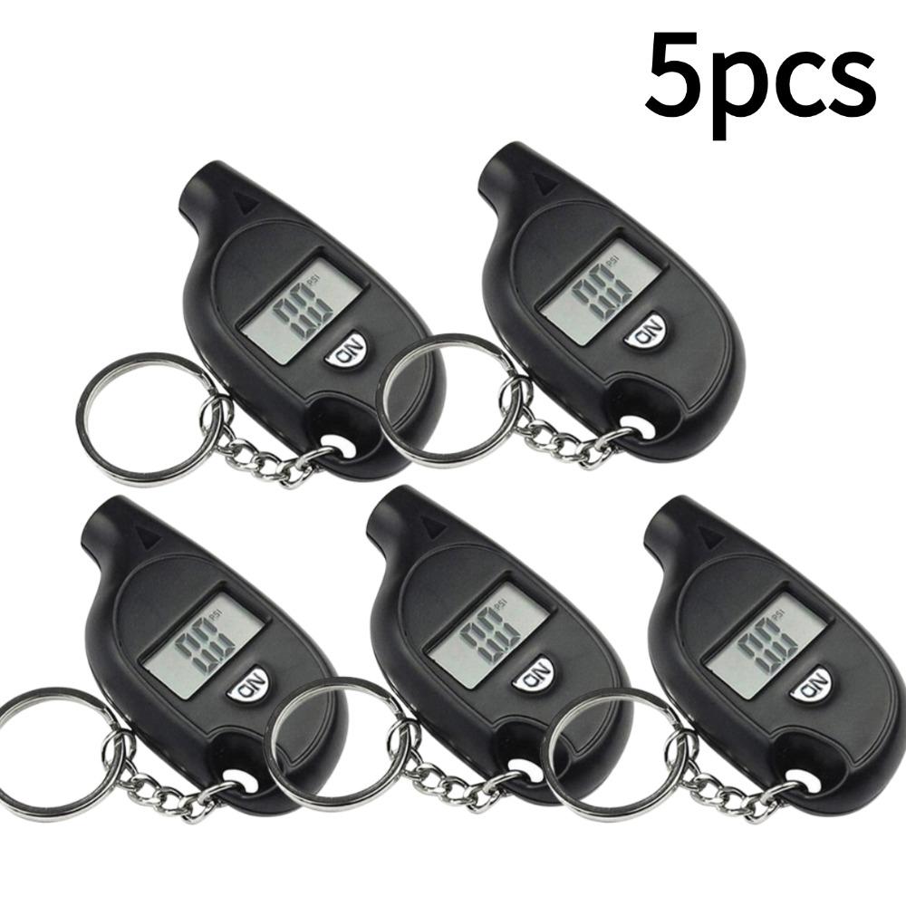 1/2/3/4/5pcs Tire Gauge Digital With LCD Display Auto & Motorcycle Air Pressure Tester Tire Safety Alarm Testing Tools