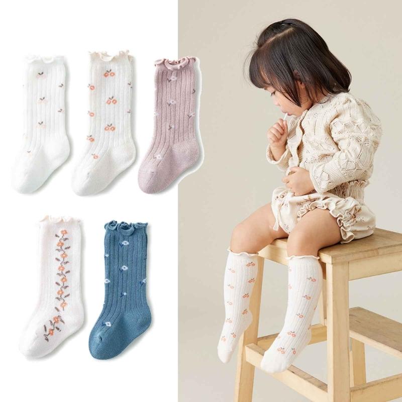 Baby Mittellange Kniesocken Baumwolle Neugeborene Säuglinge Lange Socken Niedlich Bequem Kleinkinder Rüschensocken Neugeborenen Zubehör