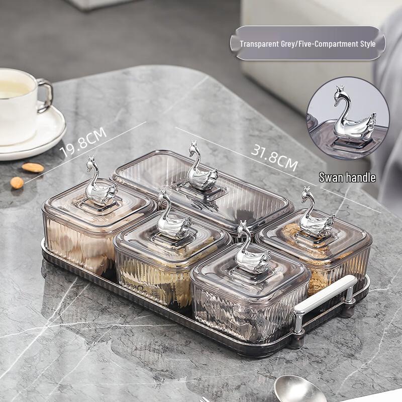 Minimalist Transparent Divided Serving Tray
