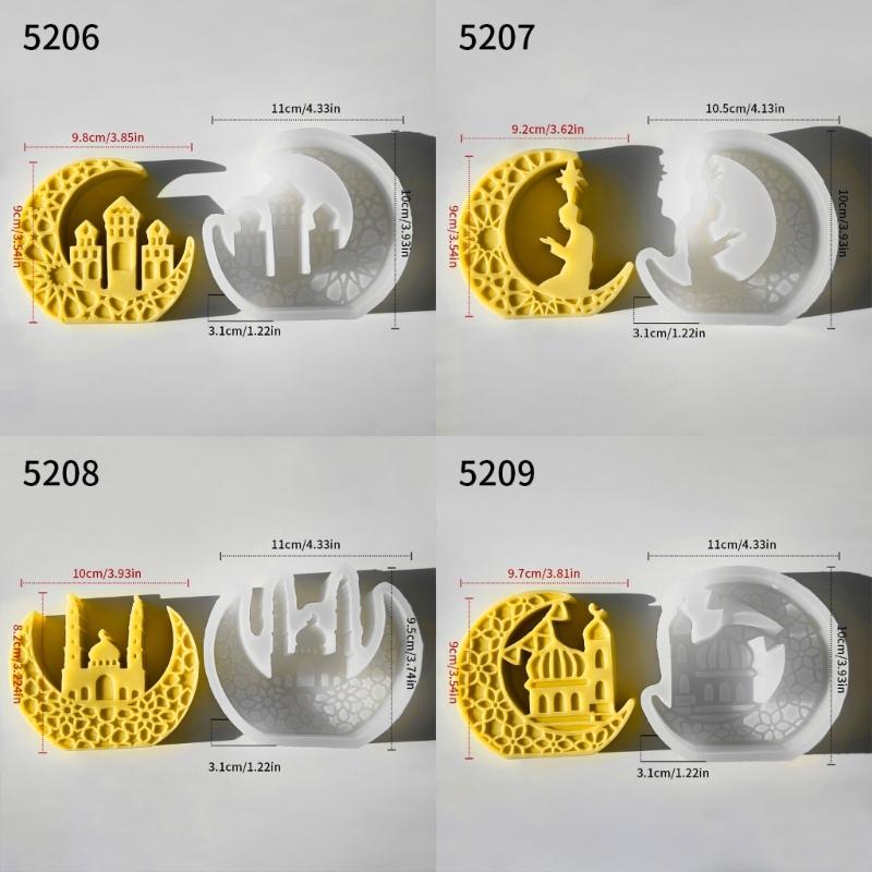 Moon Shape Epoxy Resin Mold Eid Series Reusable Silicone Molds for Crafting Jewelry Ornaments and Decoration Projects