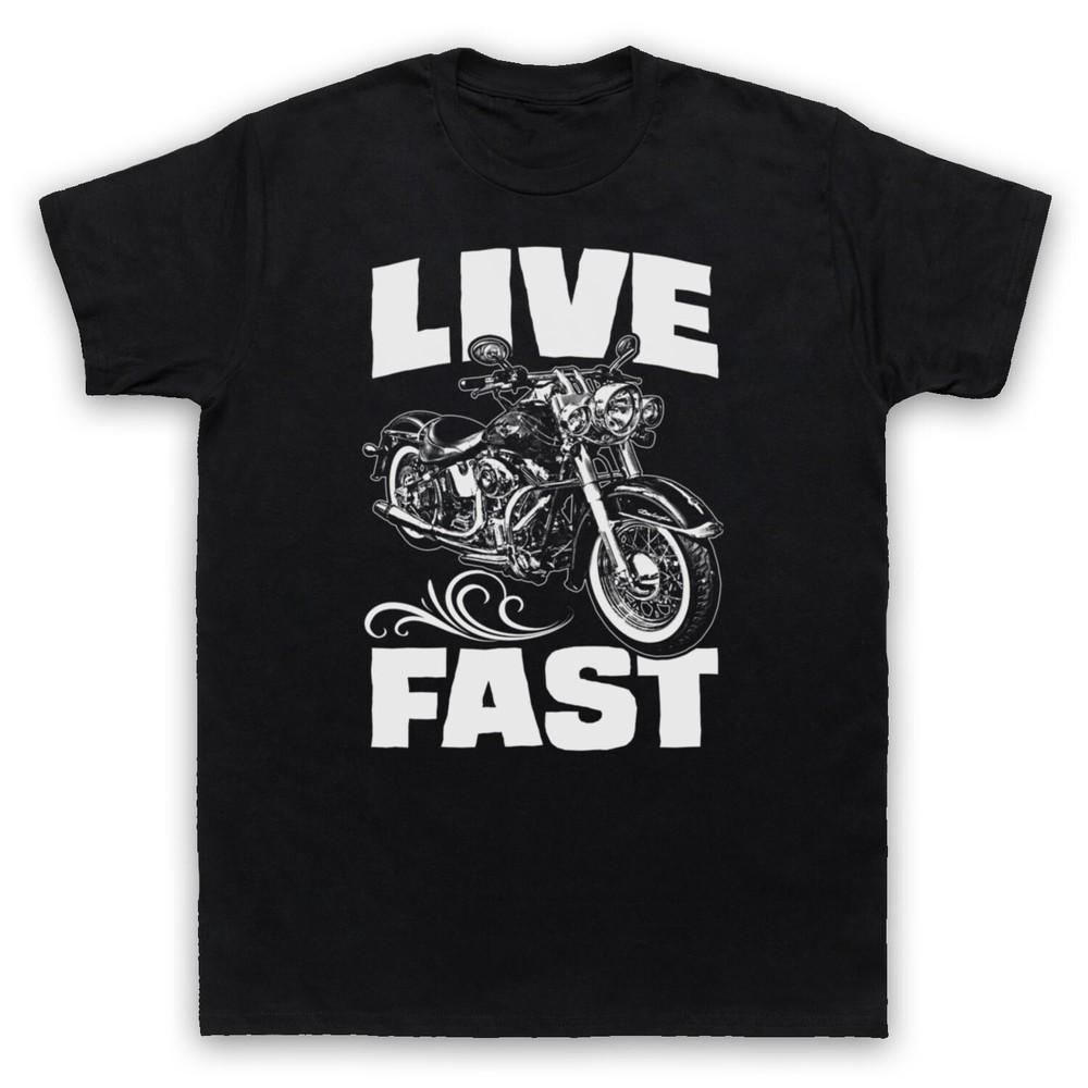 

Live Fast Motorbike Motorcycle Rider Love Bike Biker Mens And Womens T-Shirt M