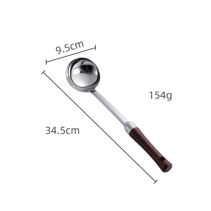 HANYANG Holzgriff, Edelstahl-Kochgeschirr, 304 Edelstahl, Spatel, Fondue-Topf, großer Trichter, Küchenutensilien