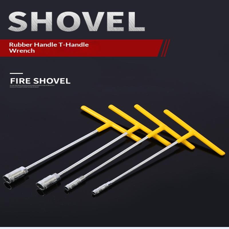 T-Type Socket Wrench Set, T-Shaped Extended Hex Wrench, Rubber-Coated Car And Motorcycle Tire Repair Tools