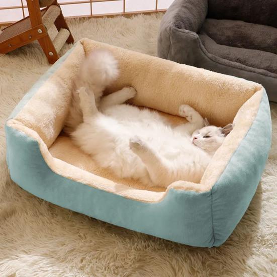 Plysch Pet Nest Ortopedisk hundsoffa för små medelstora hundar Mjuk kattsoffa Tvättbar katt/valp sovsäng