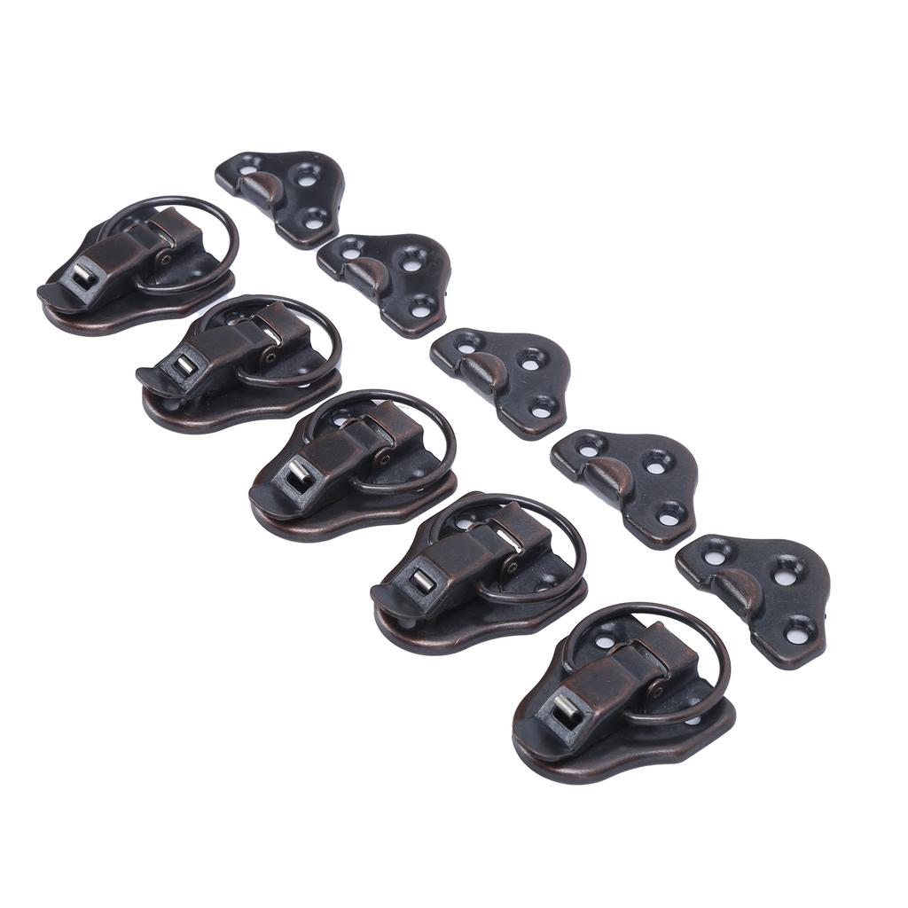 5 Sets Latch Hasp Antique Alloy Toolbox Hardware Lock for Small Object Boxes Dollhouses