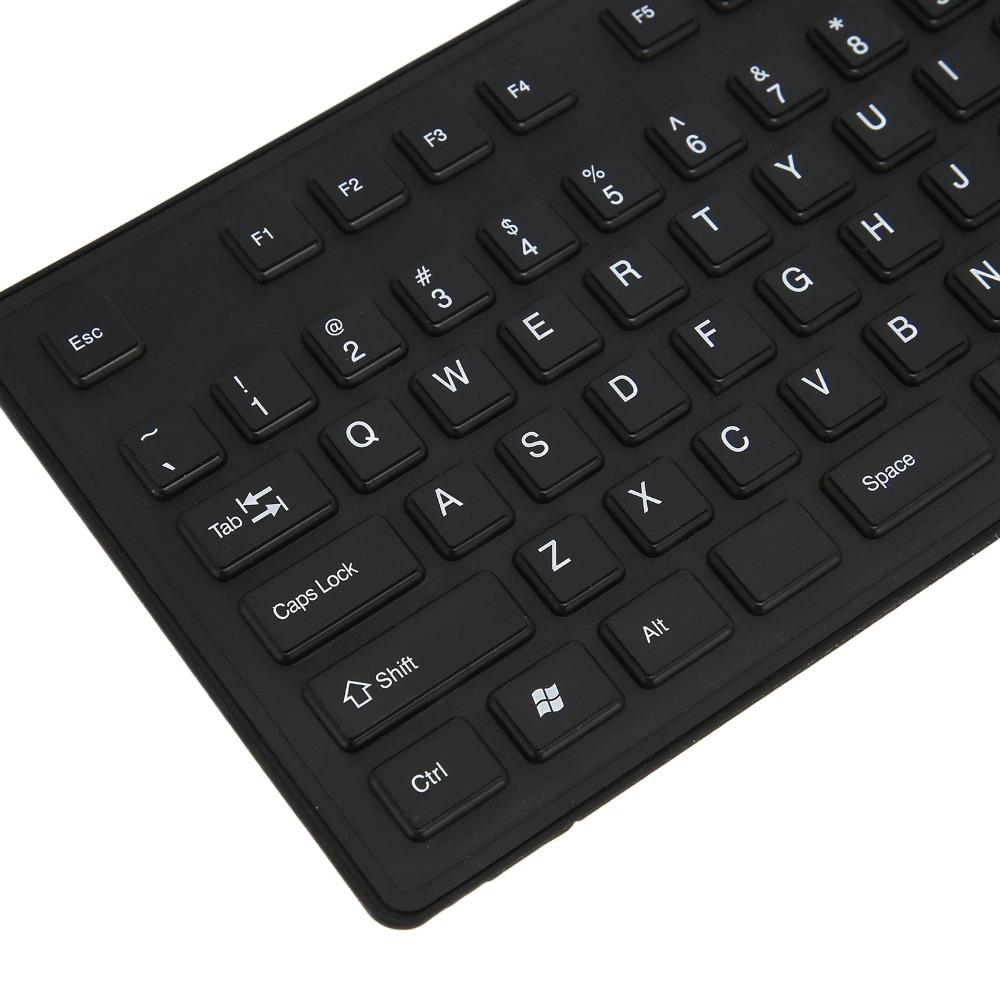 Waterproof USB Wired Keyboard 109 Keys Foldable Keyboard Portable Flexible Keyboard Desktop Laptop