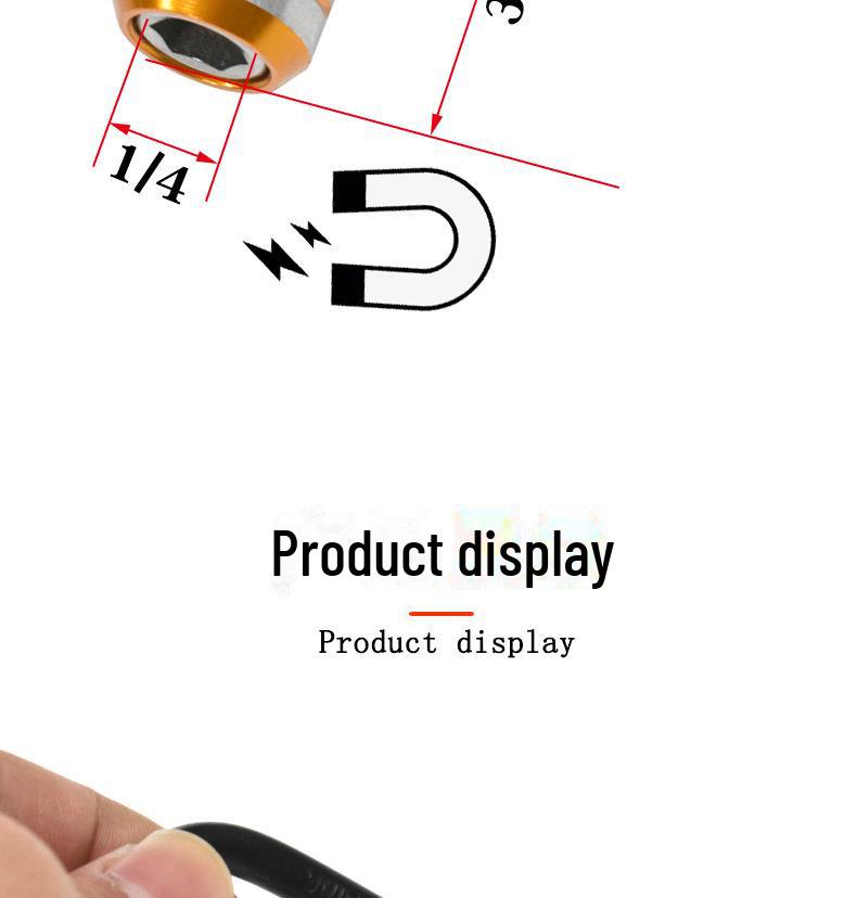 6-Piece Aluminum Alloy Keychain Extension Rod Set with Hexagonal Handle Ans 3-Slot Bit Holder.