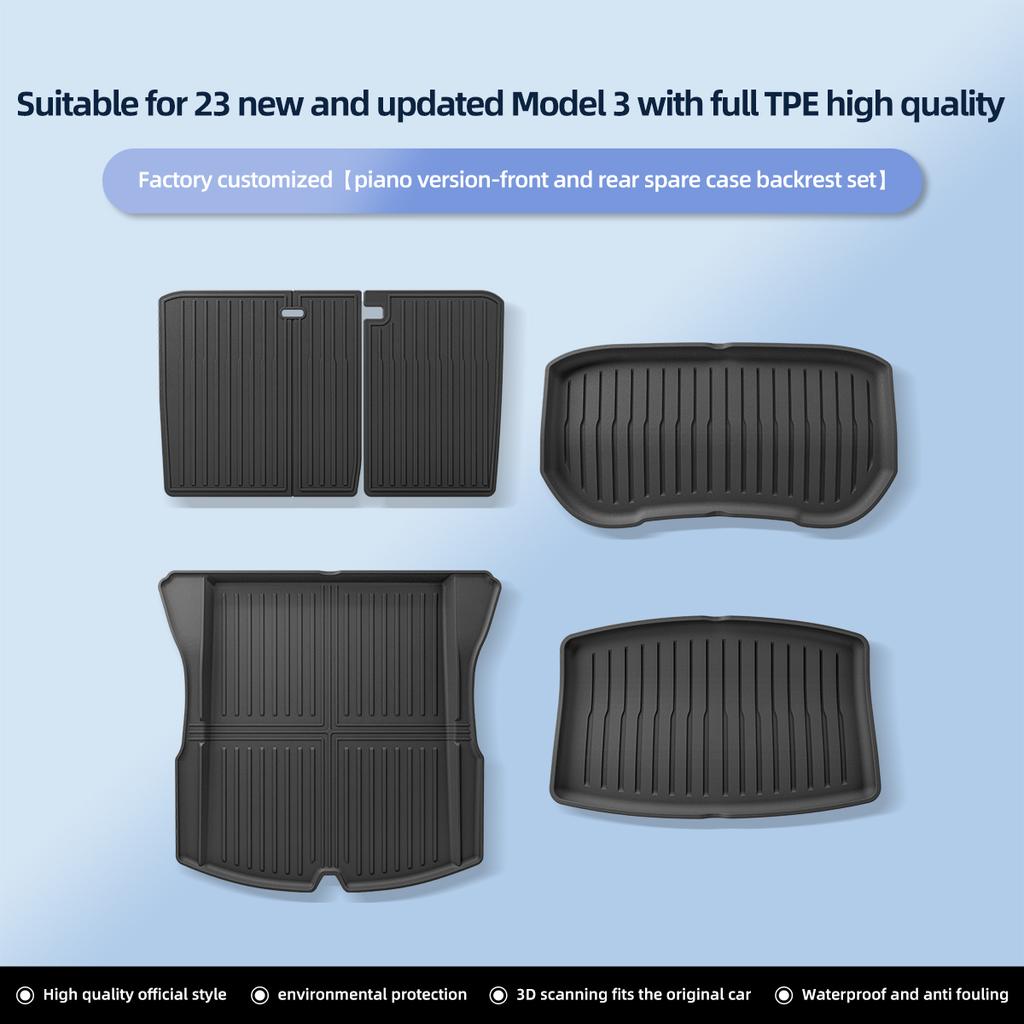 For Tesla Model 3 Highland 2026-2026 Car Floor Mats Protective Mat Auto Accessories Cargo Liner Trunk Mat Only Fit Right Rudder
