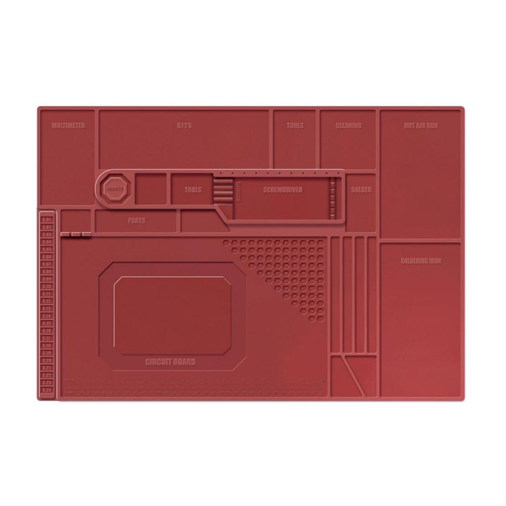 Magnetic Silicone Repair Mat for Mobile Motherboards – Heat-Resistant with Screw Positions for Soldering and Hot Air Tools