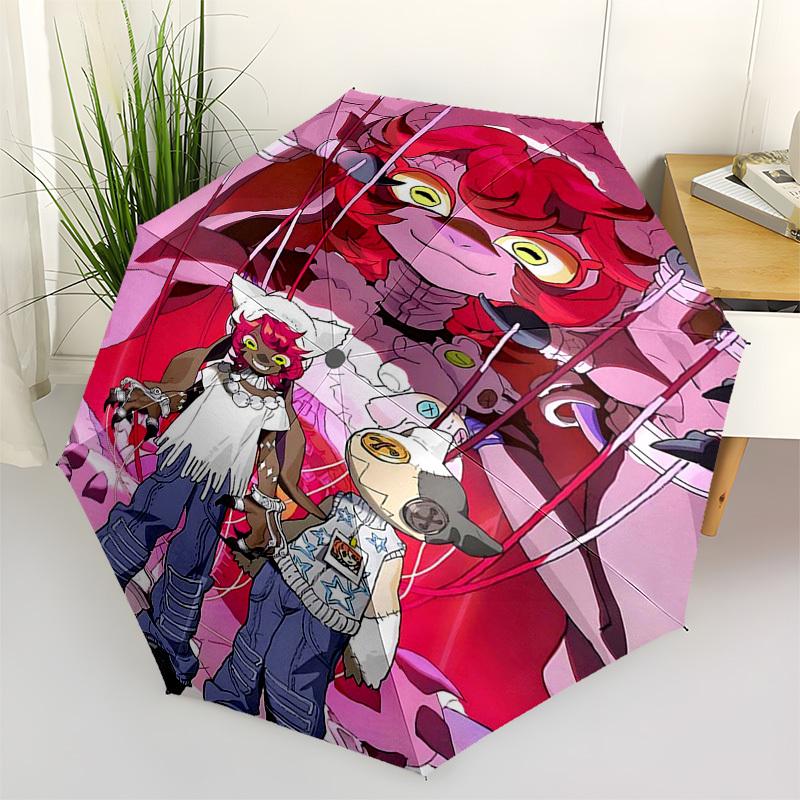 

1pc Outdoor Umbrella with Monster Hunter Print - Automatic Opening/Closing, Portable 3-Fold Design, 8-Bone Iron Frame - Perfect Gift for Fans, Tr