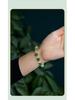 Fresh Natural Hetian Jade & White Crystal Bracelet with 925 Silver Spacers