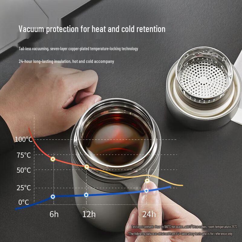 FUGURNG BESTJOY 316 Stainless Steel Business Tea Infuser Mug, 460ml