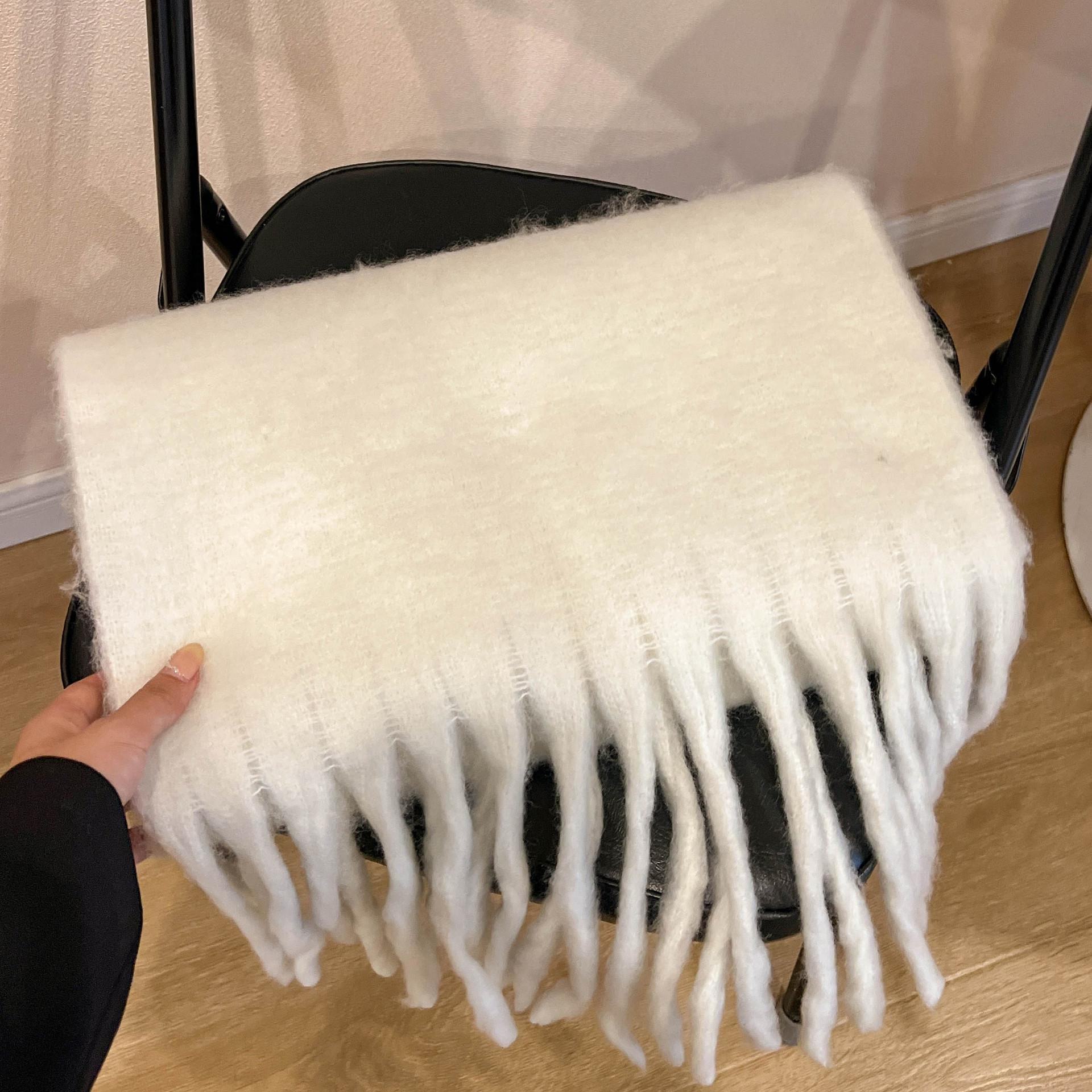 

Однотонный женский шарф на осень/зиму 2024 года — высококачественная, толстая, теплая, универсальная шаль в корейском стиле 195*36cm