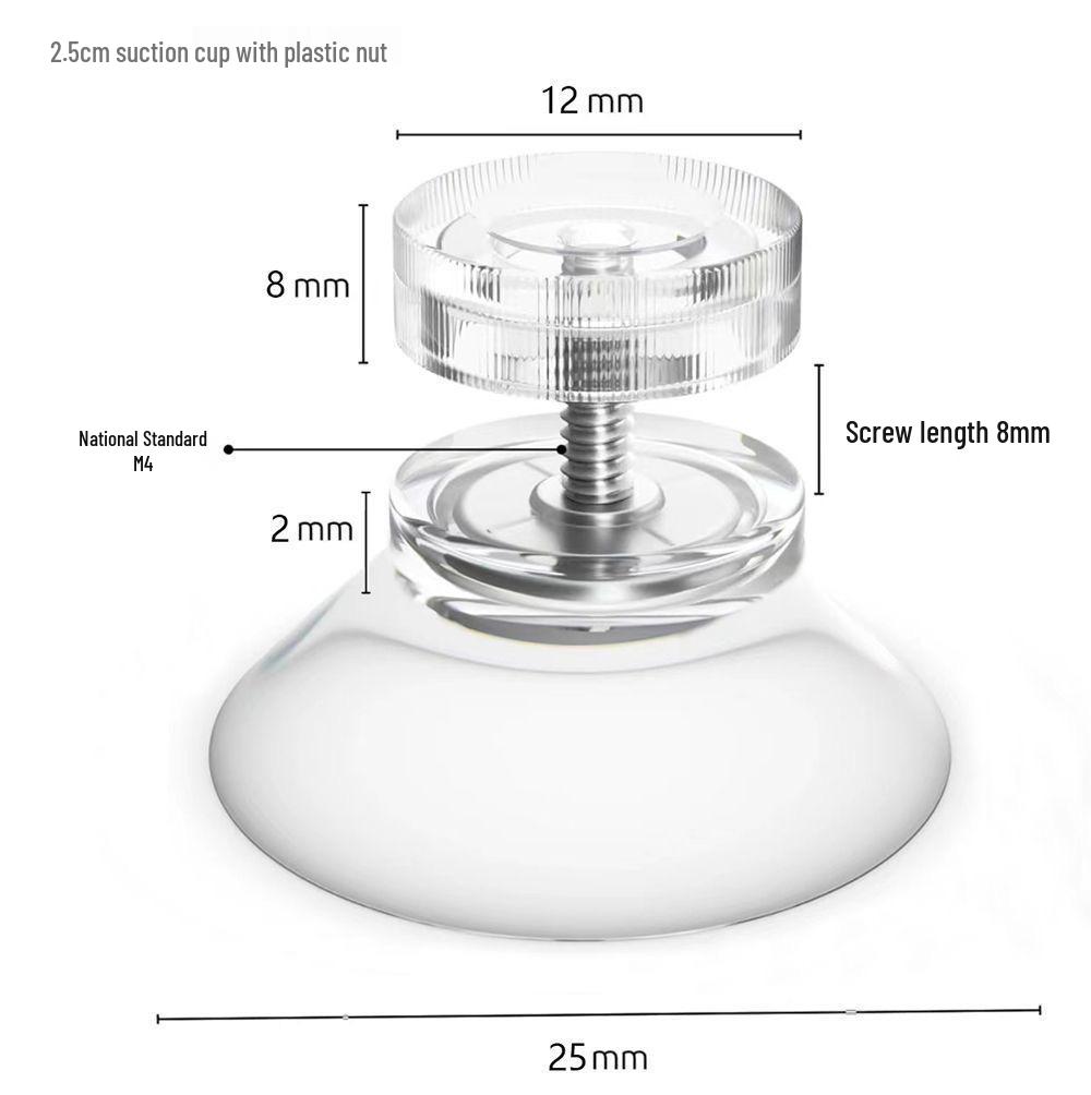 Umweltfreundliche transparente PVC-Glas-Saugnapf mit M4/M6/M8-Gewindestange und rutschfestem Fußpolster
