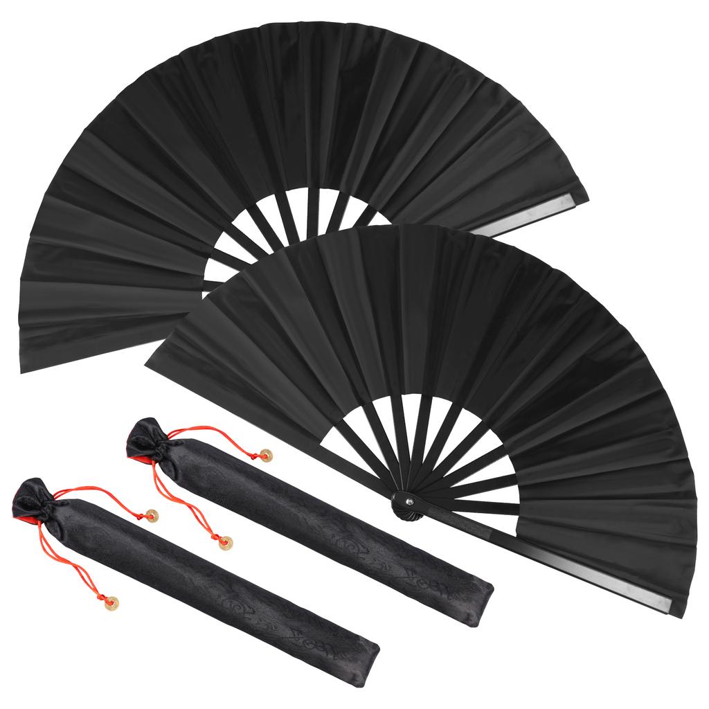 2 Pcs Retro Style Hand Folding Fan Tough Exquisite Craft Gift Home Decoration Ornament for Men and Women Dancing Hand Fan