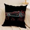 BBack To The Future movie Cushion Cover Silky Short Plush Invisible Zipper Dustproof Sofa Pillow Case for Home Decor