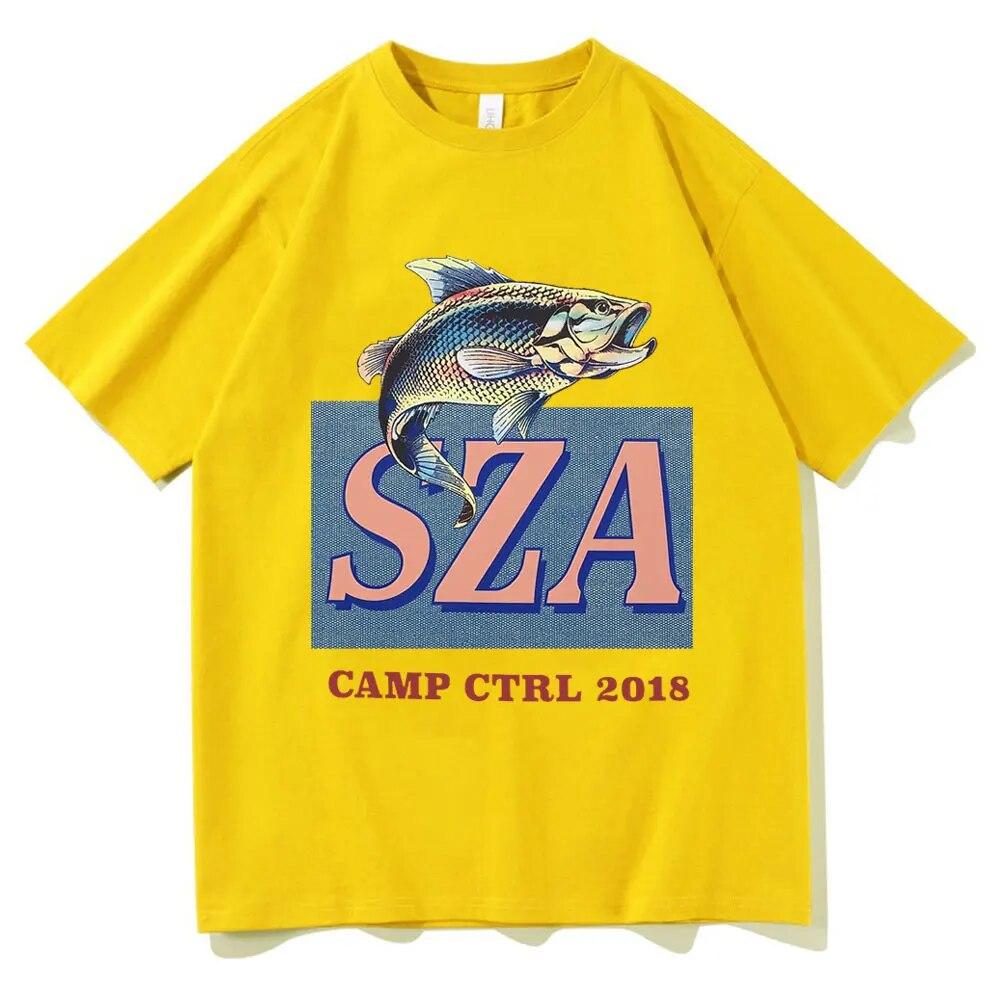 

SZA Camp Ctrl 2018 футболка с рисунком модный стиль хип-хоп свободные футболки с коротким рукавом хлопковая повседневная женская футболка унисекс уличная одежда 4XL
