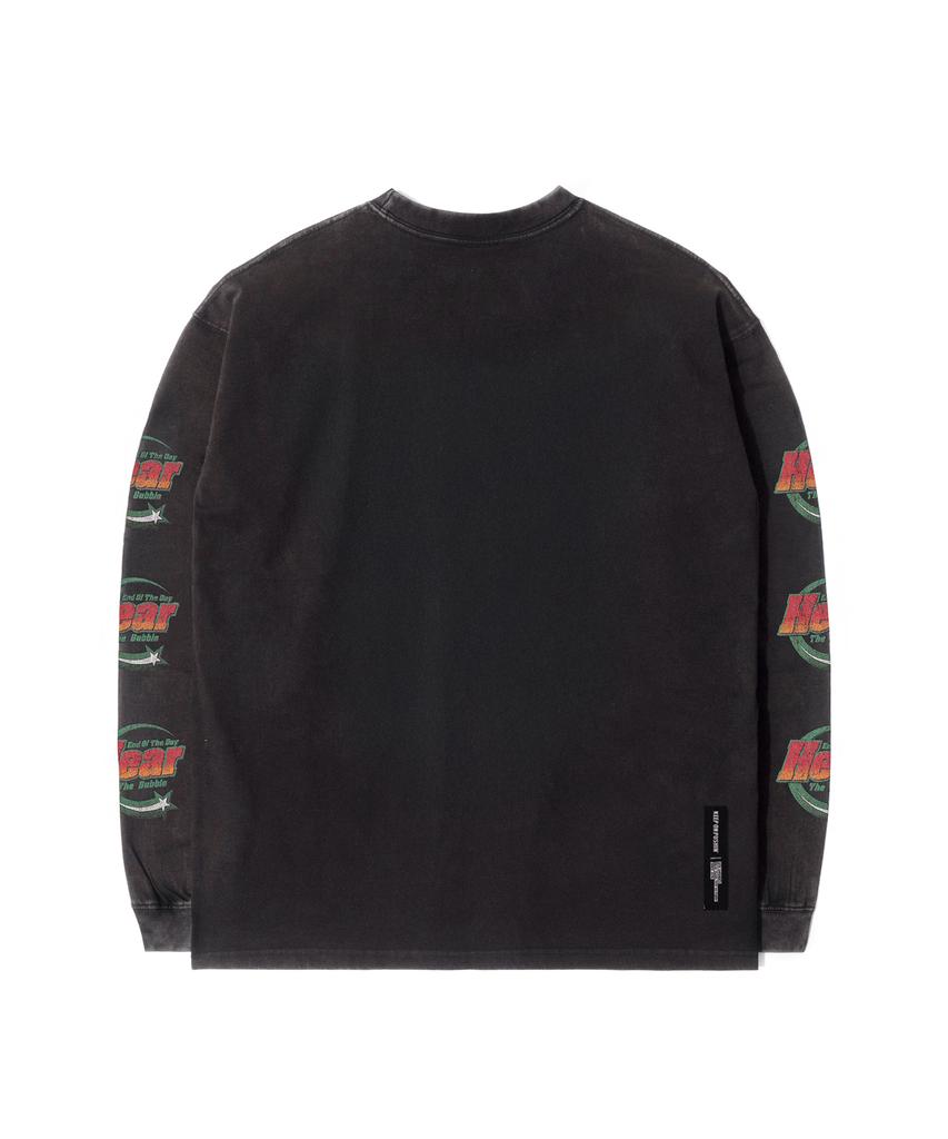 QT8 GARMENTS Rg Hear The Bubble Aq Washed Long Sleeve (Black)