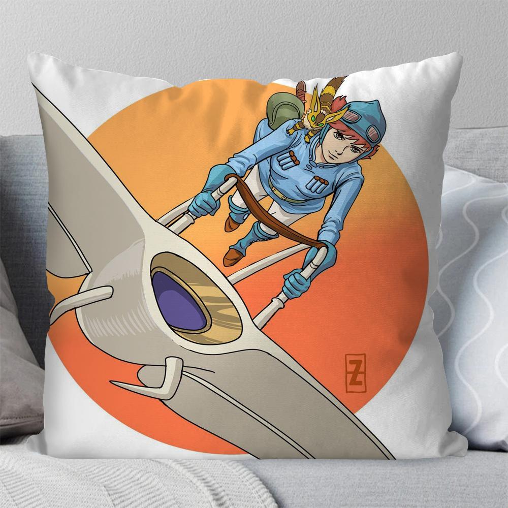 Bilibili Nausicaa Valley Wind Anime Pillow Case Square Pillow Bedroom Sofa Leisure ComfortCar Living Room Home Decoration 40X40