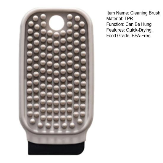 1/2Pcs Cleaning Brush Silicone Quick-Drying Food Grade BPA-Free Multi-Functional Dishes Fruits Vegetables Scrubber Kitchen Tool