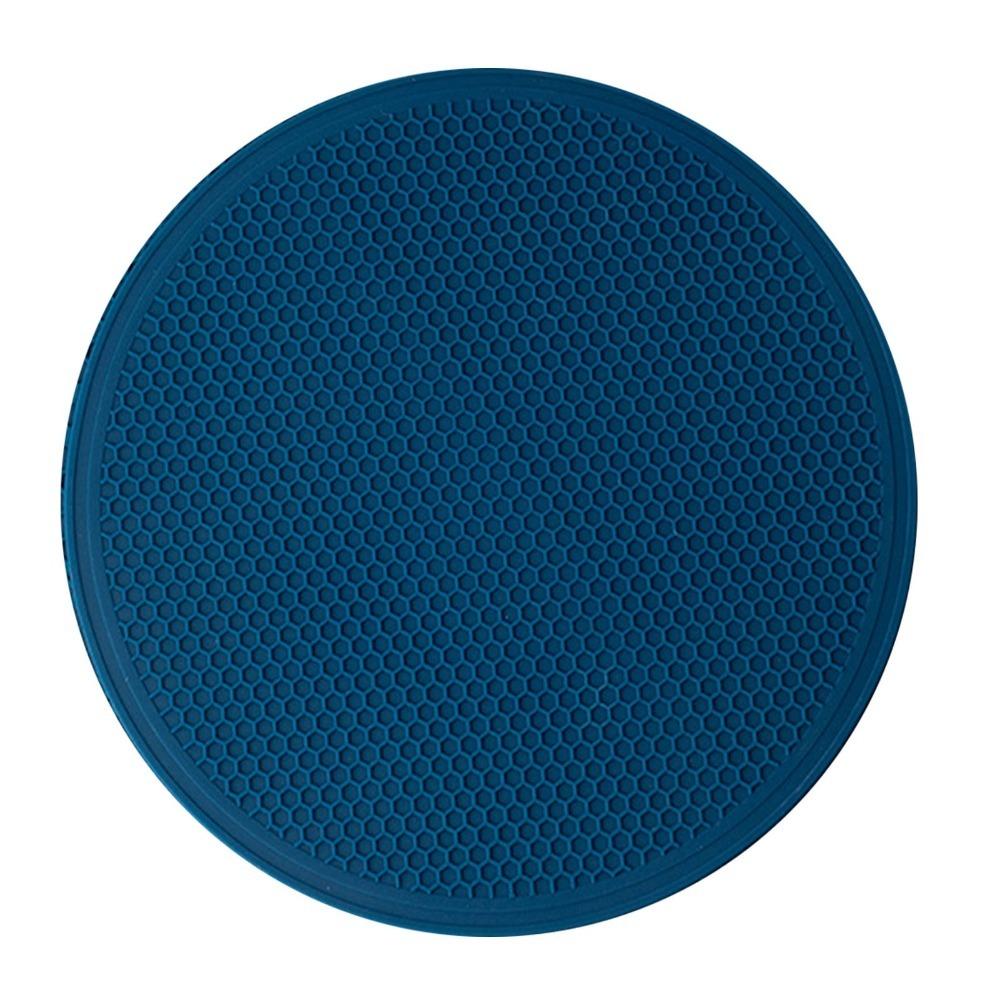 Grid Texture Table Mat Double Sided Drying Mat Water Proof Pot  Mat  Kitchen синий