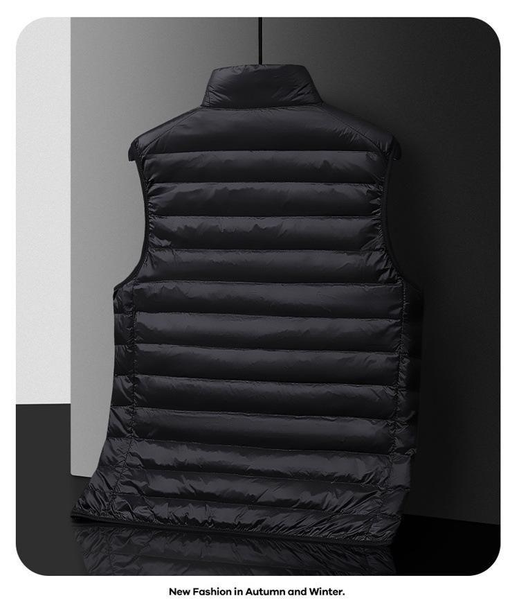 Men's Slim Fit Stand Collar Lightweight Down Vest - Autumn & Winter