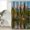 Mountain Reflection Bath Curtain - Majestic Peaks & Serene Lake,Waterproof Home Decor Adds Nature'S Tranquility To Your Bathroom