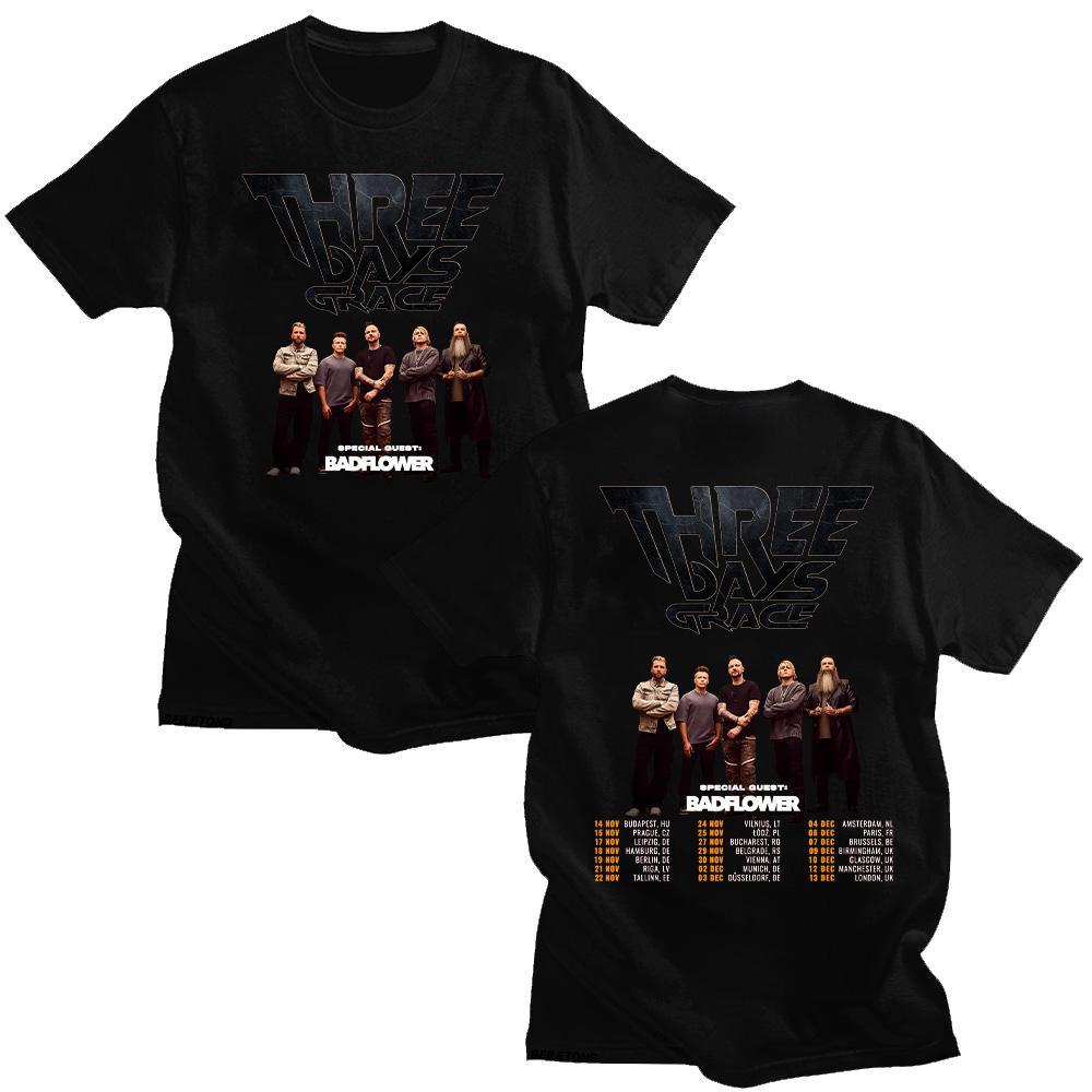 

Three Days Grace Tour 2025 T-shirts Three Days Grace Gift for Fans Unisex Cotton Shirt Tees Summer Women Men Clothing Streetwear 4XL