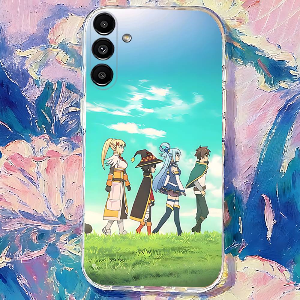 Megumin Anime K-KonoSubaS Phone Case For Samsung S24,S25,S30,S23,S21,S22,S20,S10,5G,FE,lite,PIus,Ultra Clear Transparent Cover
