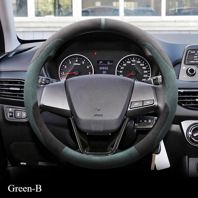 Suede O Round Type Car Steering Wheel Cover for Hyundai Celesta Elantra Verna Anti Slip Decoration Handle Wrap Protector Holder