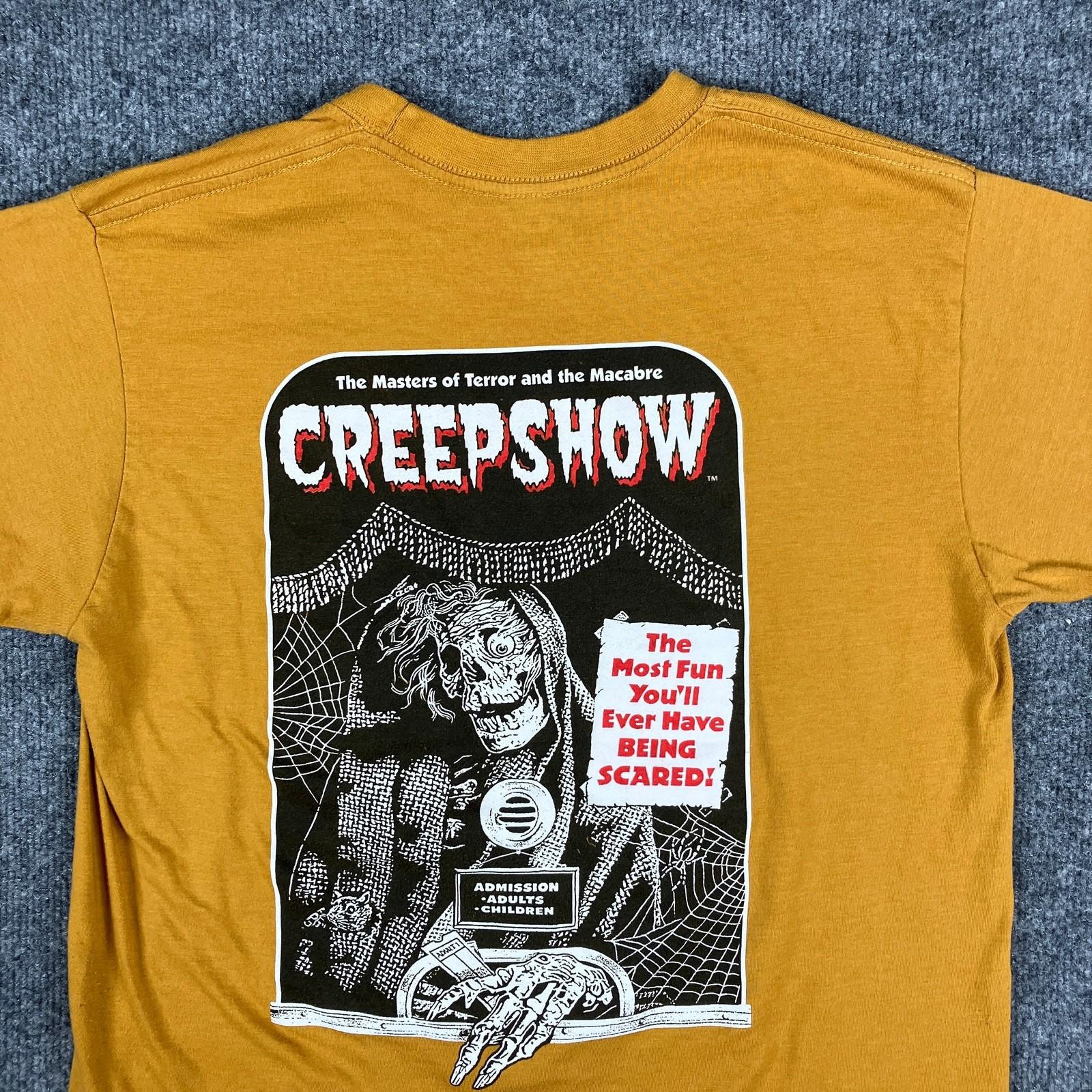 Creepshow T-Shirt Men s Medium Yellow Graphic Horror Tee Short Sleeve Casual M