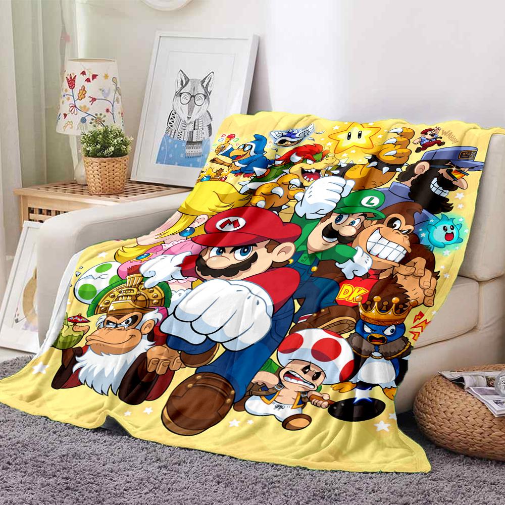 1Pc Super Mario Bros Adventure Blanket Soft And Comfortable Casual Warm Camping Travel Christmas Halloween Xmas Gift M928421
