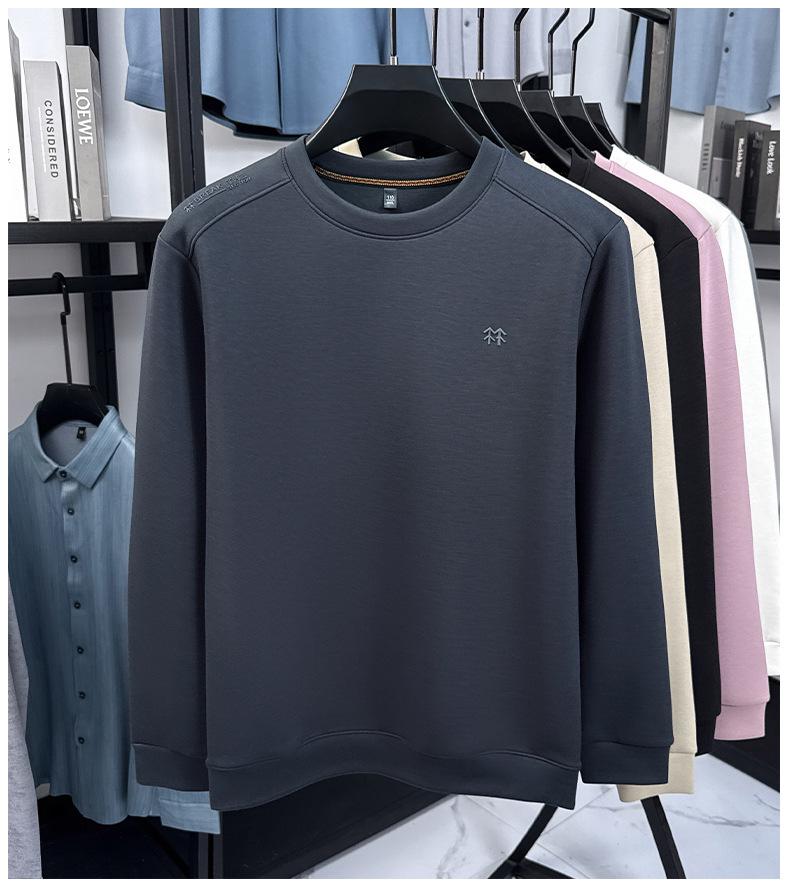 Men's 370g Heavyweight Thickened Round Neck Autumn Hoodie 2025 – Mature Fashionable Casual Layer