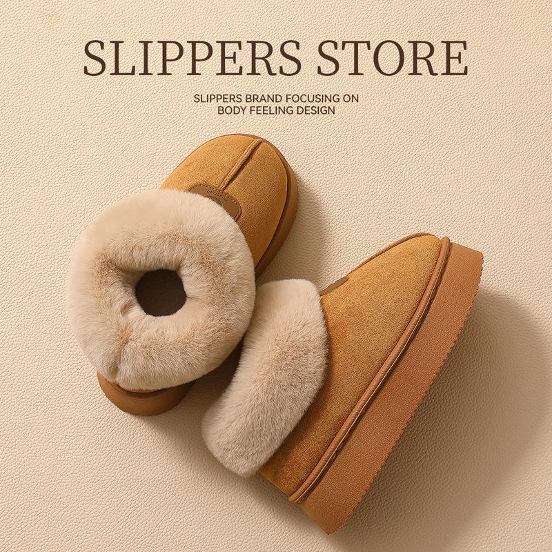 Fleece thickened cotton shoes winter wear high-top new warm snow boots plush cotton mop