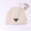 Woolen Hats for Women Triangle Marked Warm Knitted Hats for Couples  Pullover Hats Anti Cold Hats for Men  Autumn and Winter.