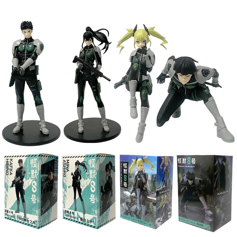 In Stock  Anime Figurine Kaiju No. 8 Soshiro Hoshina Kikoru Shinomiya Action Model Pvc Toy Collection Desktop Accessories Gift